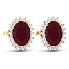 Image 3 : 14KT Yellow Gold 3.00ctw Ruby and Diamond Earrings