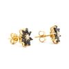 Image 2 : Plated 18KT Yellow Gold 1.63cts Sapphire and Diamond Earrings