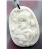 Image 2 : Jade 242cts of Real White Jade Fortune Dragon Pearls Amulet