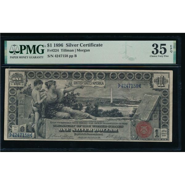 1896 $1 Educational Silver Certificate PMG 35EPQ