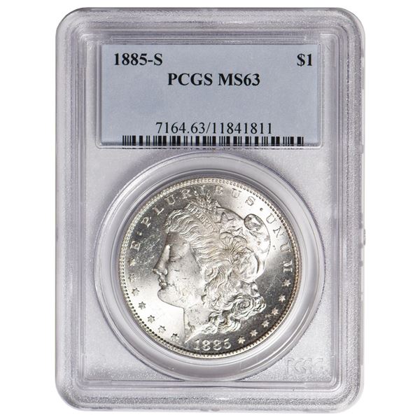 1885-S $1 Morgan Silver Dollar PCGS MS63