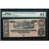 Image 1 : 1864 $10 T-68 Confederate PMG 64EPQ