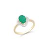 14KT Yellow Gold 1.10ct Emerald and Diamond Ring