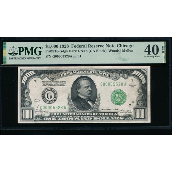 1928 $1000 Chicago FRN PMG 40EPQ