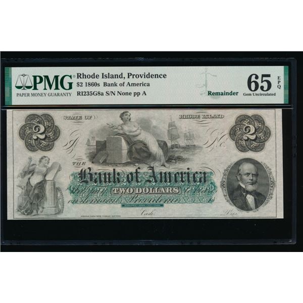 1860's $2 Providence RI Obsolete PMG 65EPQ