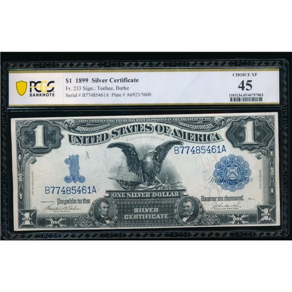 1899 $1 Black Eagle Silver Certificate PCGS 45