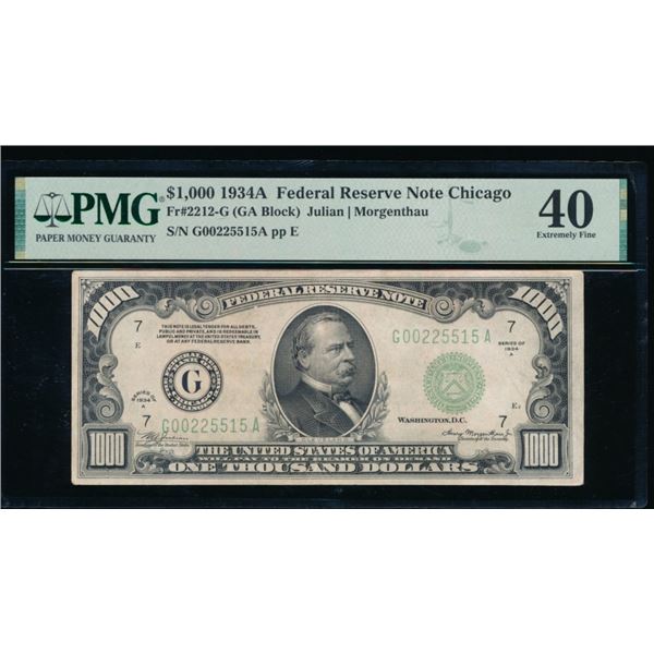 1934A $1000 Chicago FRN PMG 40