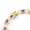 Image 2 : Plated 18KT Yellow Gold 6.25ctw Blue Sapphire and Diamond Bracelet