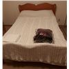 Image 1 : Full Size Bed Frame With Bedding, Mattress, And Box Spring