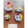 Four Pieces Of Floral Bone China Décor