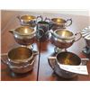 Image 2 : Silver Plated Assortment Of Cream And Sugar Dishes With One Unique Shell Bowl