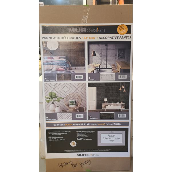 MUR - CHEVRON DESIGN DECO PANEL - 24 X 48 INCHES - NEW IN BOX