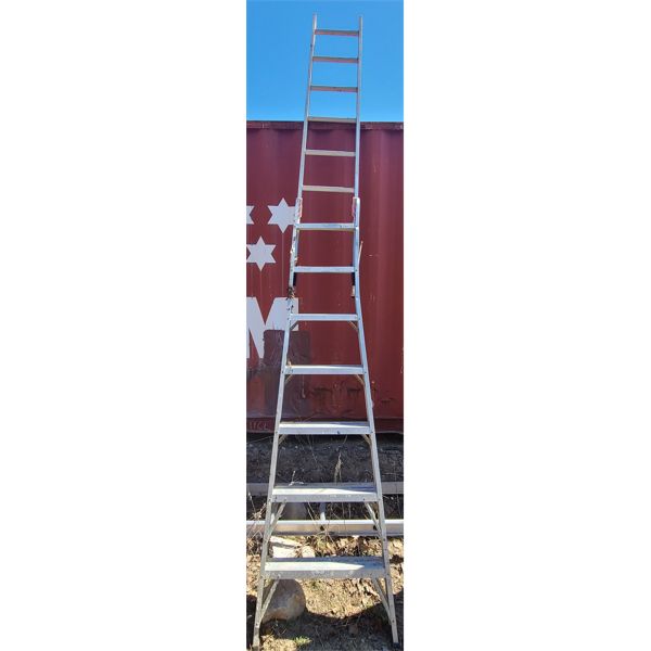 13FT WIDE BASE EXT.ENDABLE ALUM. LADDER 