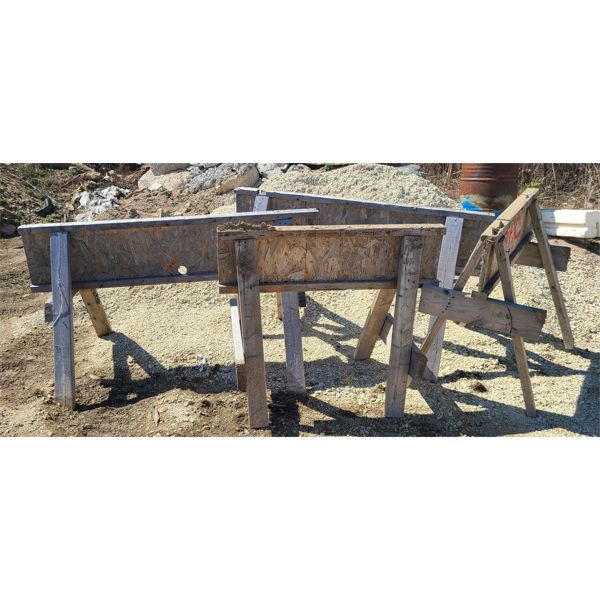 LOT OF 4 - WOODEN SAW HORSES