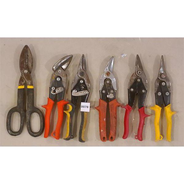 LOT OF 6 - TIN SNIPS