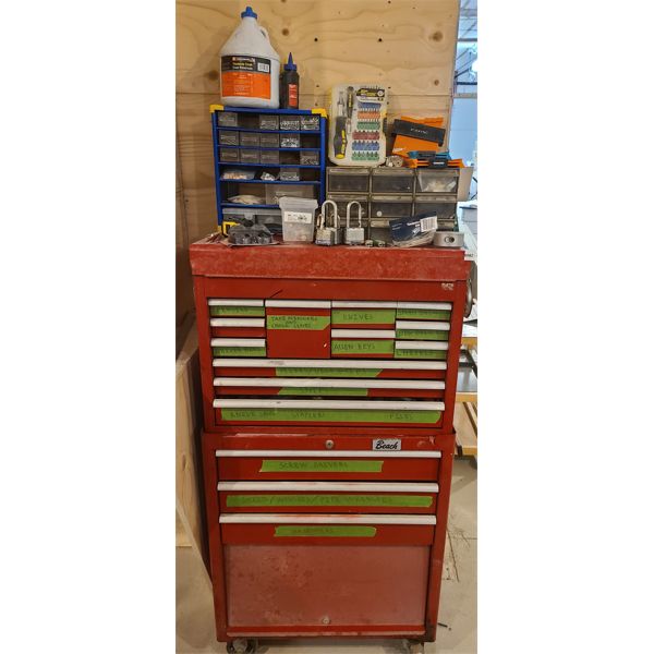 BEACH ROLLING TOOL CHEST W/ CONTENTS