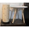 108  LOT OF 2  PATTERNED CHINESE PAPER LAMP and SIDE TABLE