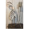 LOT OF 2 - PATIO ART - 37 INCH TIN CRANE & CANDLE HOLDER