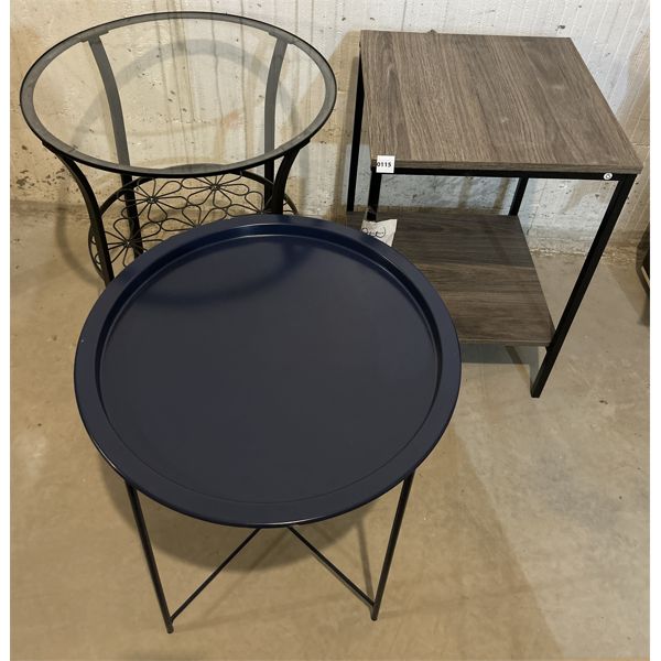 LOT OF 3 - PATIO SIDE TABLES
