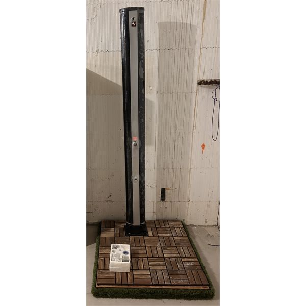 OUTDOOR SHOWER SYSTEM W/ HARDWARE & BASE - AS NEW (WRAPPED)