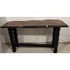 Image 1 : LIVE EDGE WOOD SLAB BAR TABLE W/ RUSTIC LEGS - 21 INCH X 6 FOOT - SEE ALL PICS