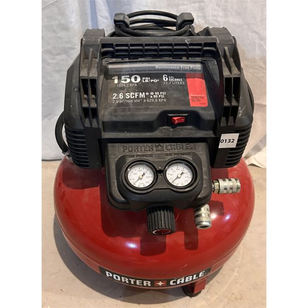 PORTER CABLE 150 PSI COMPRESSOR - 6 GAL - WORKING