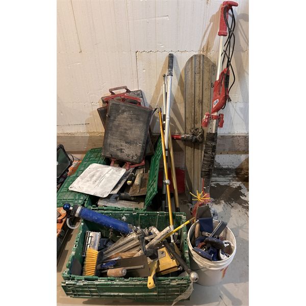 JOB LOT - DRY WALL ACCESSORIES - PADS, TROWELS, SANDERS, ETC