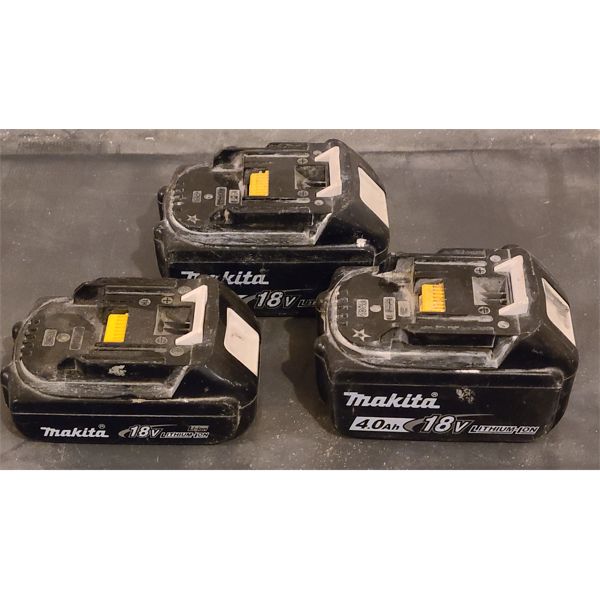 LOT OF 3 - MAKITA POWER TOOL BATTERIES