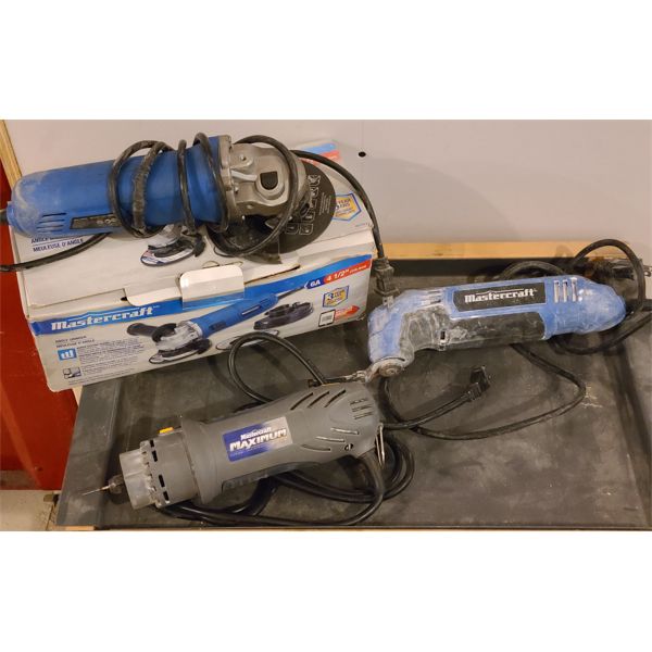 LOT OF 3 - MC ANGLE GRINDER, OSCILLATING CUTTER, ROTO-ZIP - WORKING 