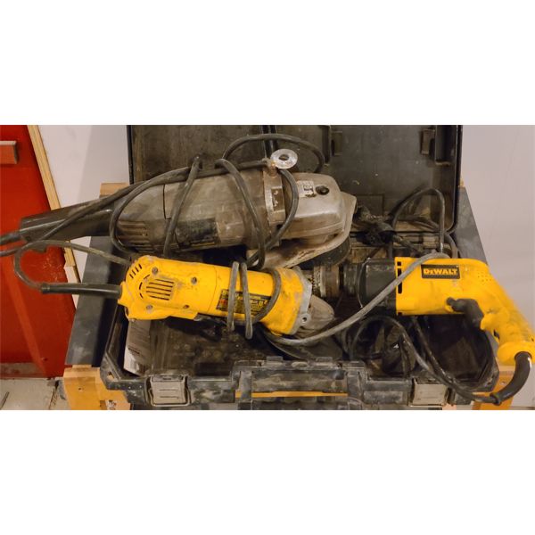 LOT OF 3 - DEWALT GRINDER, DRILL, HD CUT OFF SAW