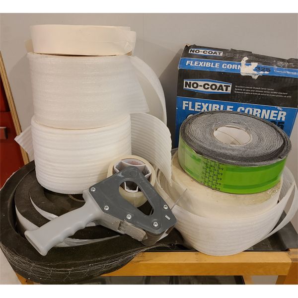 JOB LOT - MISC ROLLS - FOAM, CLEAR TAPE, DRYWALL TAPE, ETC