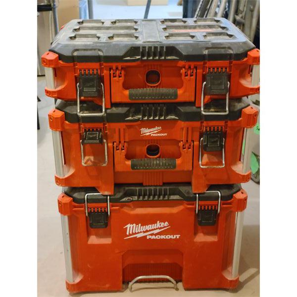 MILWAUKEE PACK OUT TOOL BOX W/ RAMSET & CEMENT BITS, ETC