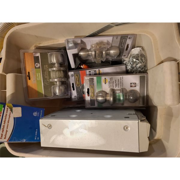 JOB LOT - 4 TOTES OF MISC HARDWARE