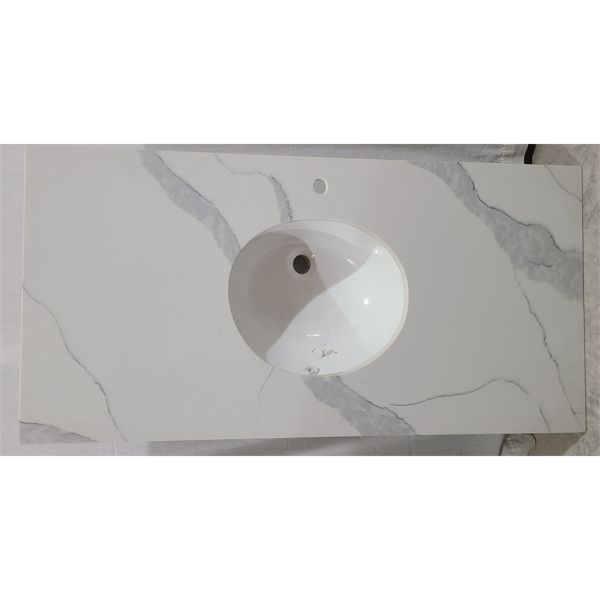 VANITY TOP SINK IN GRANITE / QUARTZ (?) - 22.5 X 49 INCH