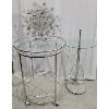 Image 1 : LOT OF 3 - CHROME DECOR - DRINK TROLLY, MAGAZINE RACK, MIRROR ART