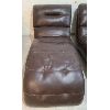 Image 1 : LOT OF 2 - MATCHING LEATHER LOUNGERS - 5 FOOT 5 INCH