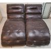 Image 2 : LOT OF 2 - MATCHING LEATHER LOUNGERS - 5 FOOT 5 INCH