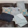 Image 1 : JOB LOT - THROW CUSHIONS - BLUE TONES
