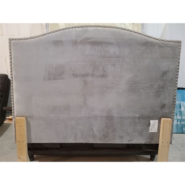 VELOUR QUEEN SIZE PADDED HEADBOARD