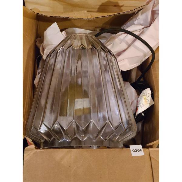 LOT OF 2 - GLASS PENDANT LIGHTS 