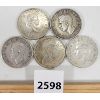 Image 2 : LOT OF 5 - CDN SILVER 50 CENT PIECES - 1941, '44, '51, '60, '65