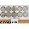 Image 2 : LOT OF 10 - CDN SILVER 25 CENT PIECES - 1909-1945
