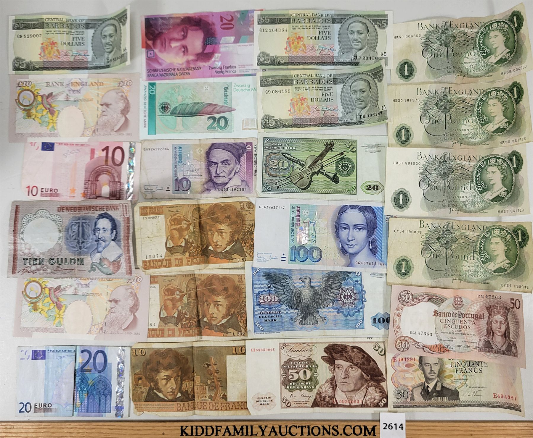 Foreighn Notes LOT OF 24 - MISC FOREIGN BANKNOTES - Kidd Family Auctions