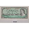 Image 1 : 1954 UNCIRCULATED CDN $1 BANKNOTE