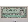 Image 1 : 1954 UNCIRCULATED CDN $1 BANKNOTE