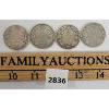 Image 2 : LOT OF 4 - CDN SILVER 50 CENT PIECES - 1919 x 4