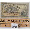 Image 1 : CDN 1900'S 25CENT BANKNOTE