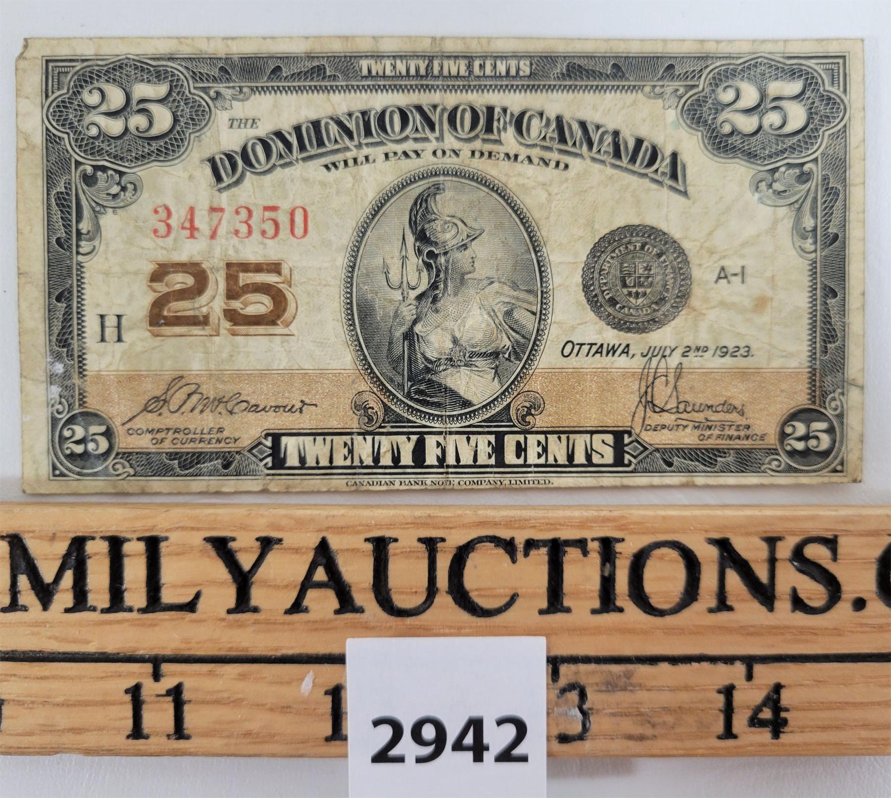 CDN 1923 25CENT BANKNOTE