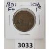 Image 1 : U.S.A. 1851 LARGE 1CENT COIN 