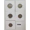 Image 2 : LOT OF 5 - U.S.A. 1900'S 5CENT COINS